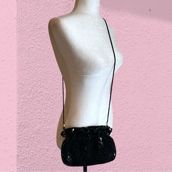 Vintage Artel black geometric evening bag - Picture 2 of 5